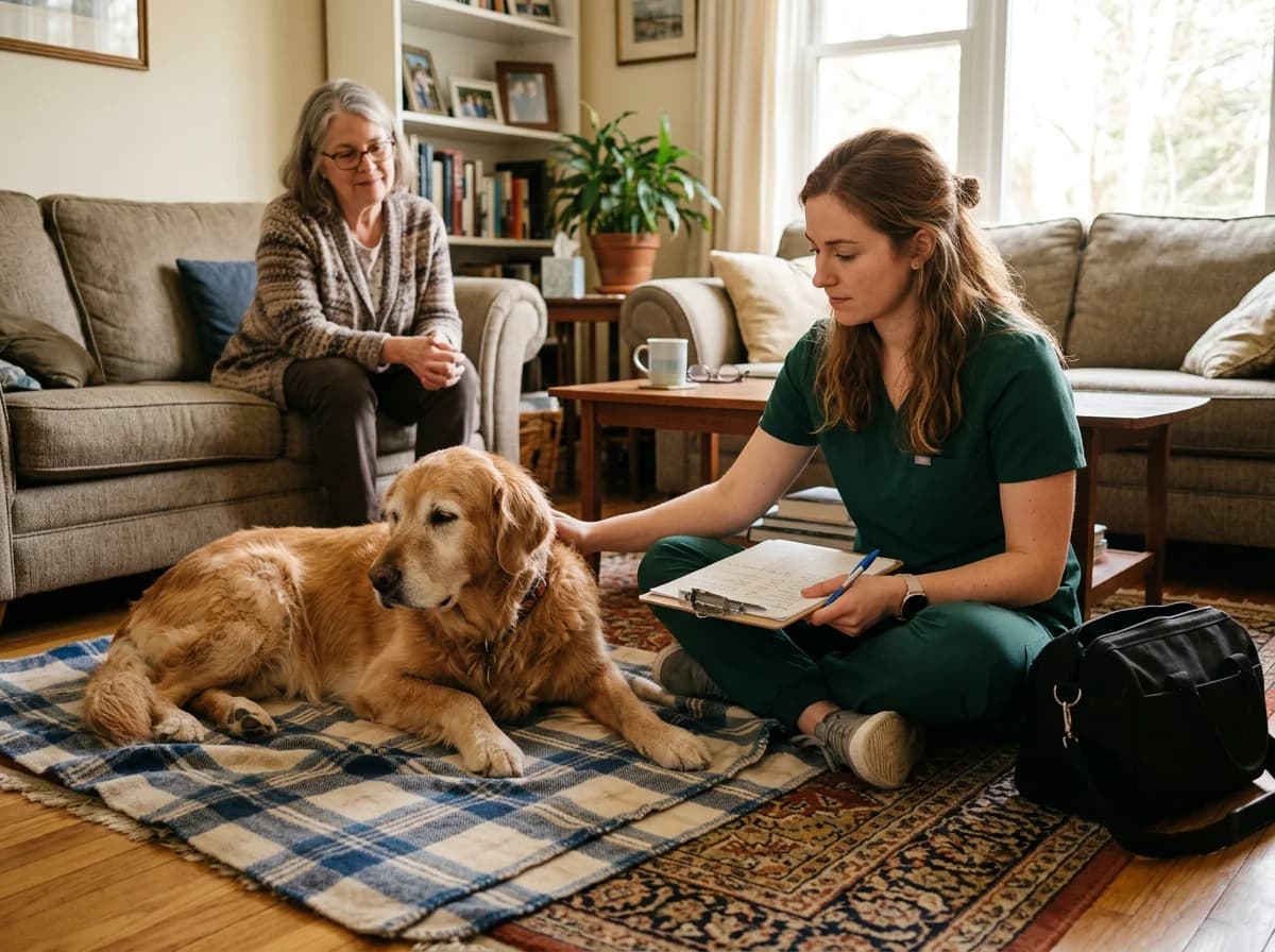 At-home quality of life consultation for a senior pet