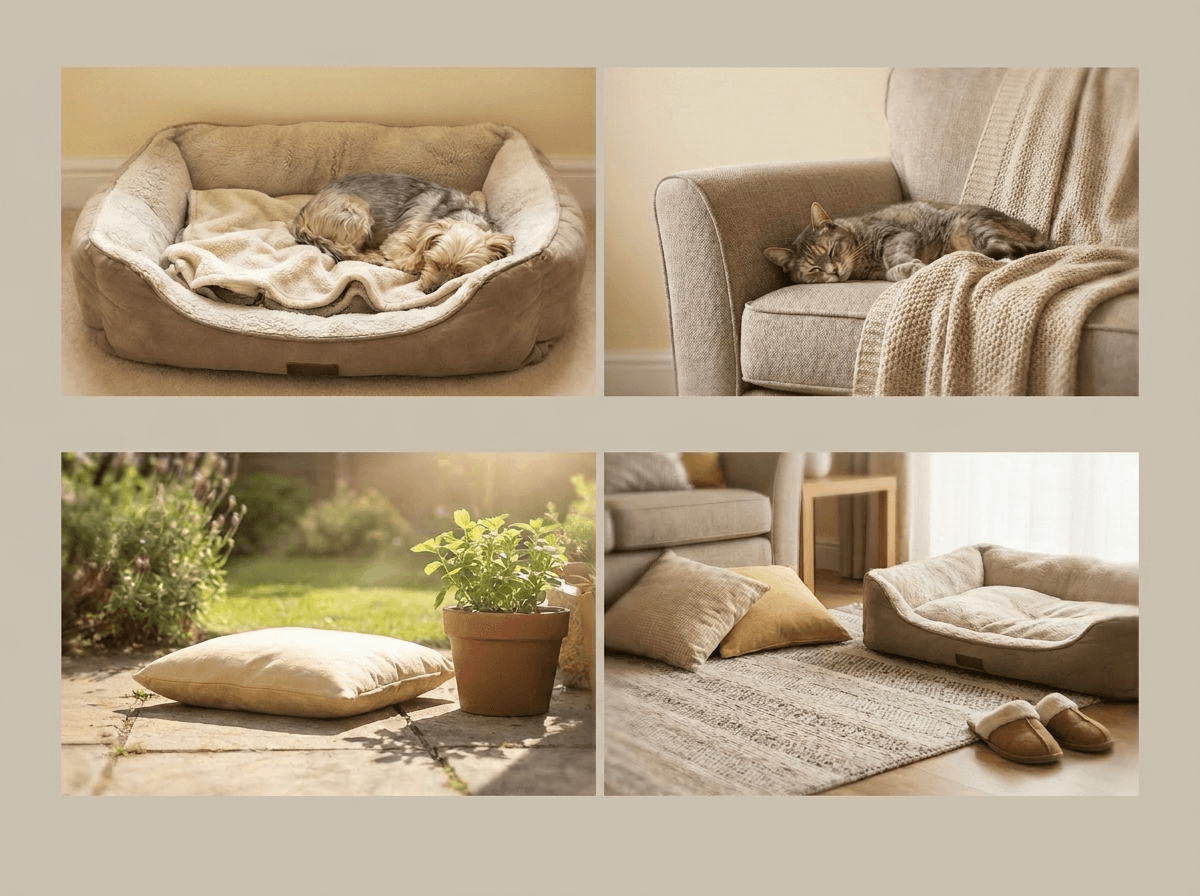 Different locations of comfort for you pet